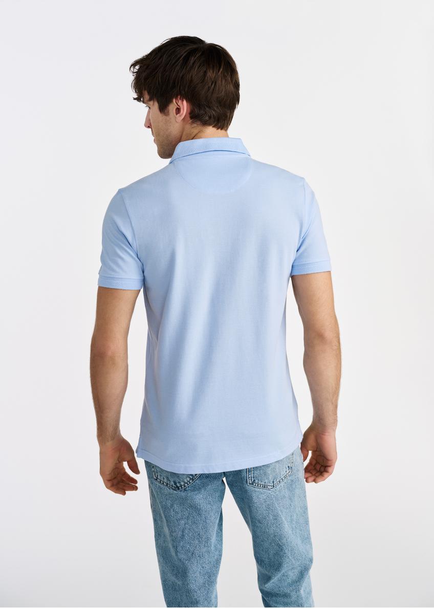 Błękitna koszulka polo męska POLMT-0078-62(W25)