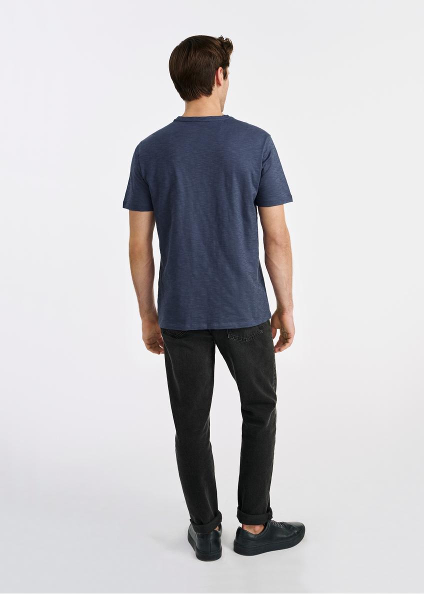 Granatowy bawełniany t-shirt męski TSHMT-0121-69(W25)